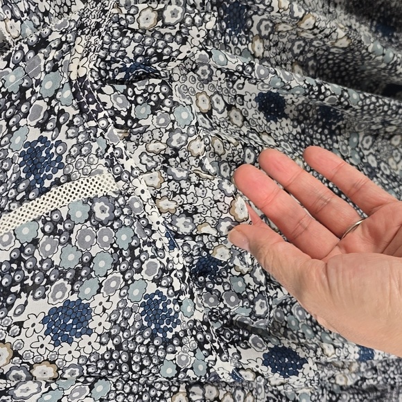 {Suncoo Paris} Blue Floral Print Blouse with Tassle Details - Size XS - Picture 8 of 17